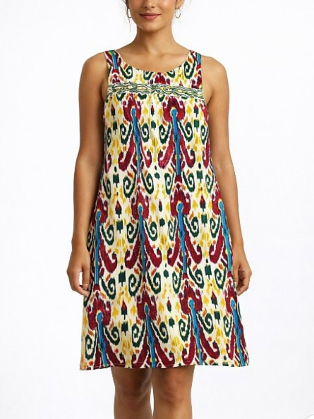Let Me Be by Anthropologie Women's Mini Dress Size Small Colorful Silk Babydoll